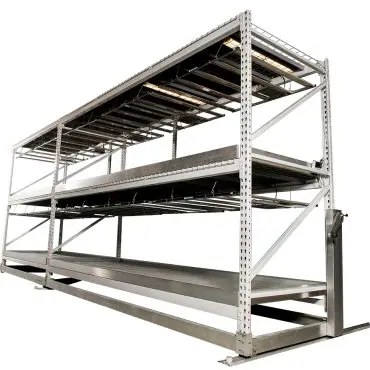 Vertical grow rack for commercial cannabis cultivation 