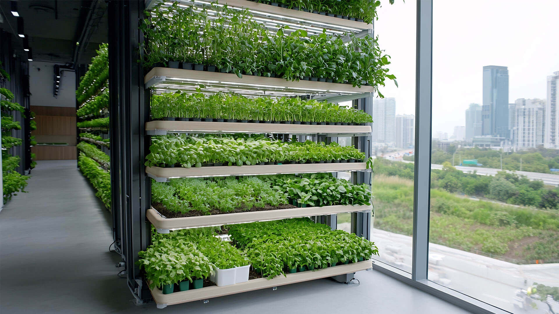 indoor greenhouse with a view of the outdoors