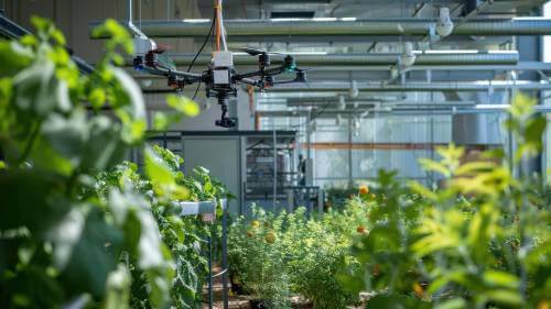drone viewing plants